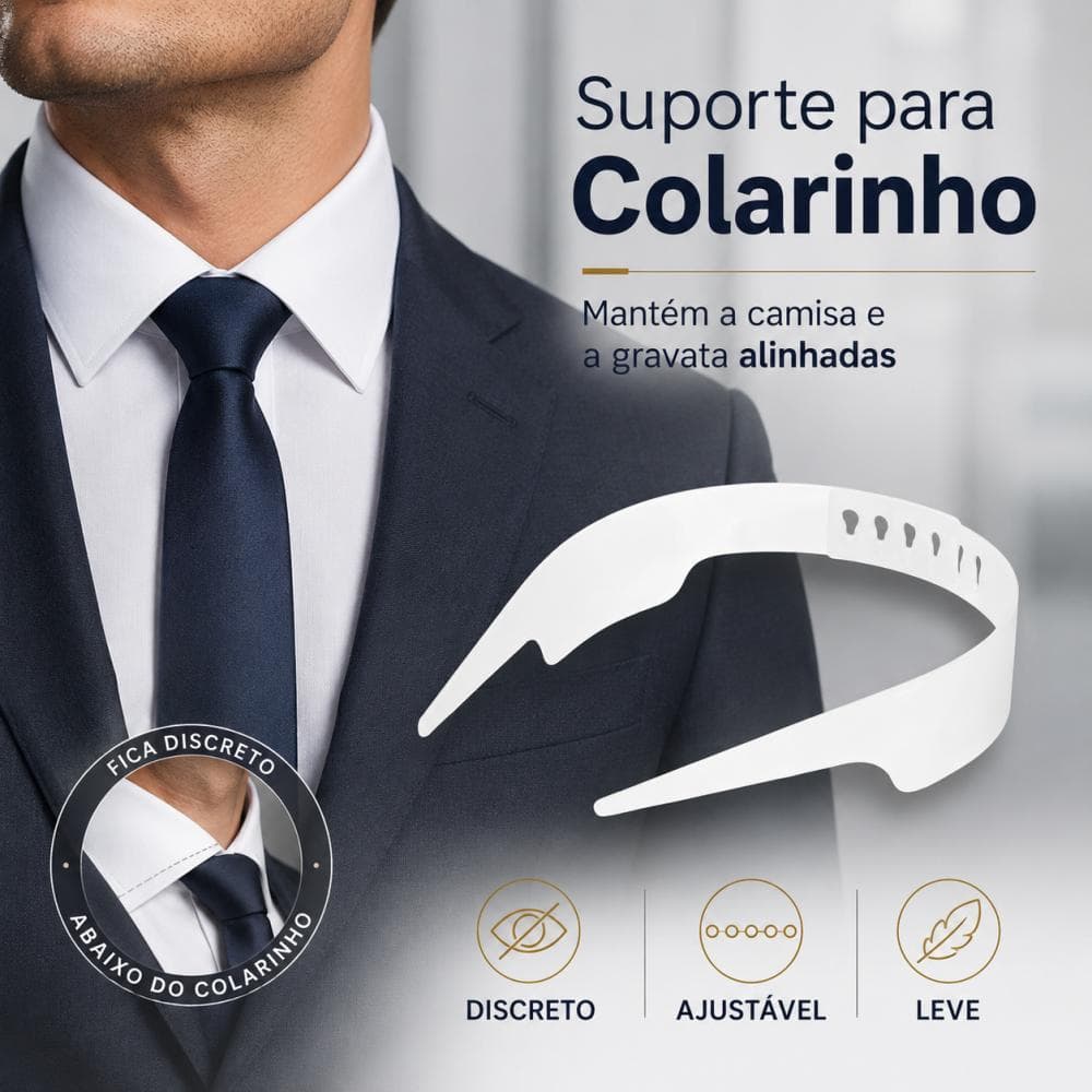 Suporte Para Colarinho Camisa Social Gravata Ajustavel Discreto Leve Para Uso Diario Formal