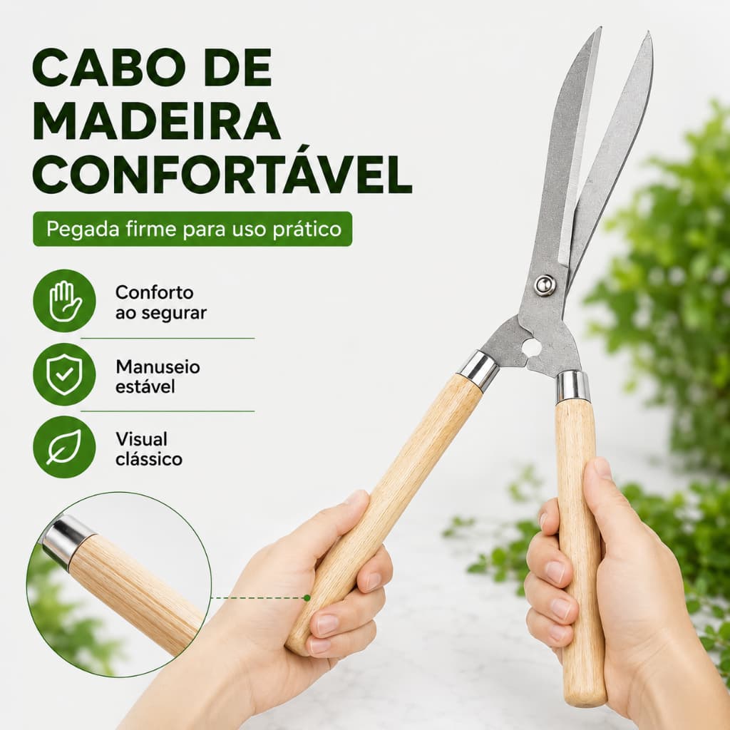 Tesoura de Poda Grama Jardim Cerca Cerca-viva Tesourão Jardinagem Tesoura de Poda Manual para Jardim