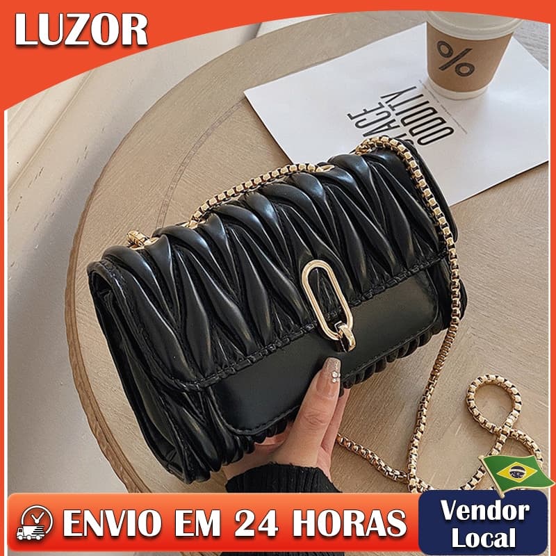 Bolsa feminina elegante All-Match bolsa mensageiro enrugada High-End sentimento quente @