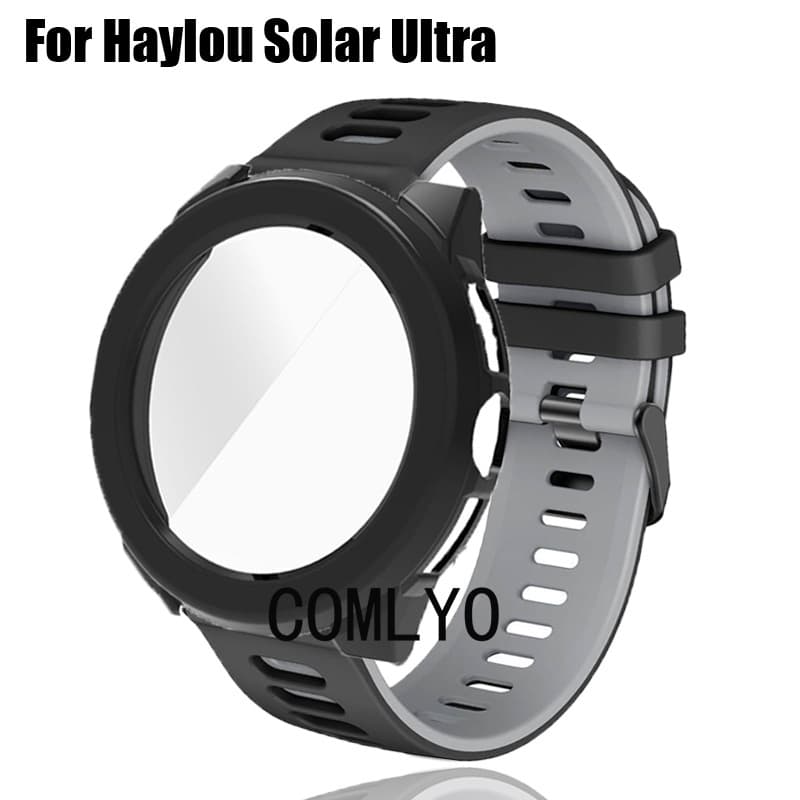Para Haylou Solar Ultra Smartwatch Relógio Inteligente Capa Caso Pára-Choques Cinta Silicone Macio Esportes Feminino Mas
