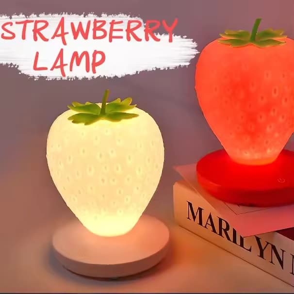Criativo Casa Morango Luz Da Noite Carregamento USB Cabeceira Decoração Atmosfera Nova Única LED Proteção Para Os Olhos