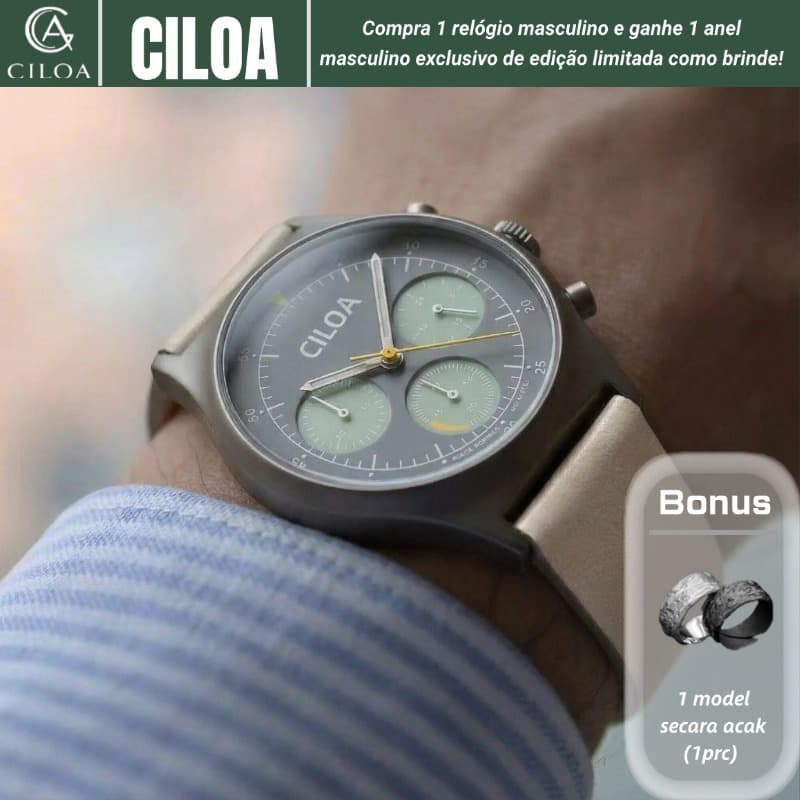 [CILOA] Relógio de quartzo à prova d'água da moda masculina mais recente, simples, combinado, uso em várias ocasiões 524