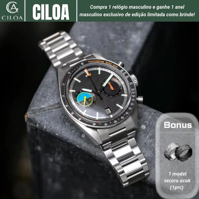 [CILOA] Relógio de quartzo à prova d'água da moda masculina mais recente, simples, combinado, uso em várias ocasiões 528