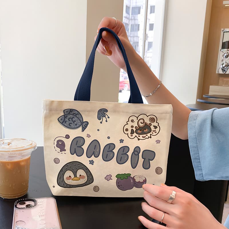 2026 Novo INS Coreano Bolsa De Lona Grande Capacidade Feminina Casual Tote Mamãe Saco Estudante Deslocamento Almoço