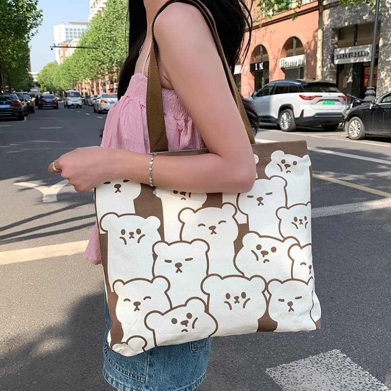2026 Nova Bolsa De Lona INS Feminina Grande Capacidade Ombro Crossbody Saco Coreano Japonês Casual Estudante Commute Tot