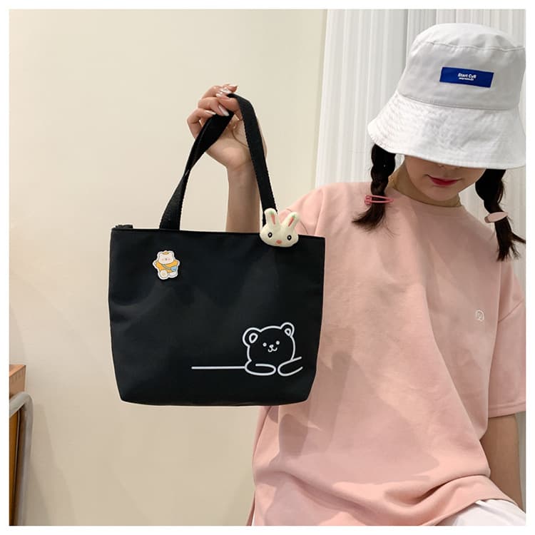 INS Bolsa De Lona Japonesa Feminina Pequena Leve Casual Crossbody Ombro De Estudante