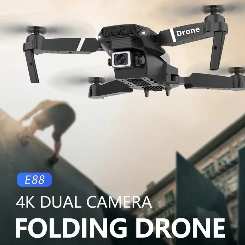 Drone profissional 4K grande angular E88/E99, equipado com câmera de alta definição, função WiFi FPV, altura ajustável,