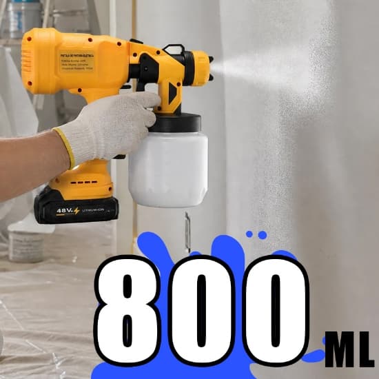 Pistola de Pintura Pulverizador Elétrico| Pulverizador De Tinta Sem Fio 48V Bateria Dupla De Íon De Lítio Com 4 Bicos