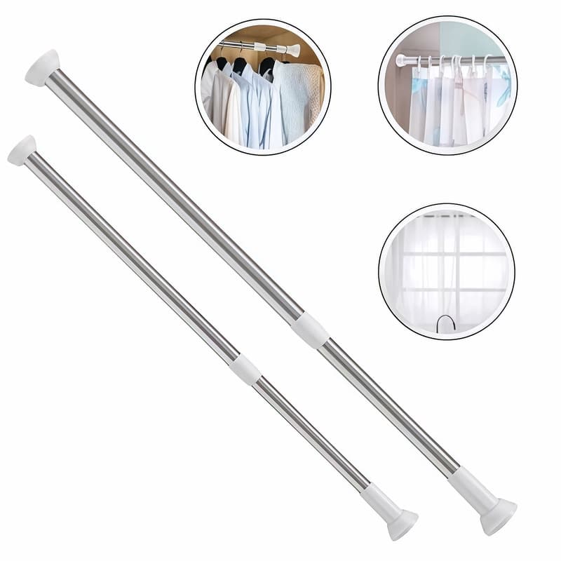 Varão Extensível Multiuso Para Box Banheiro e Varal de Roupas Ajustável Sem Furo-SSG1