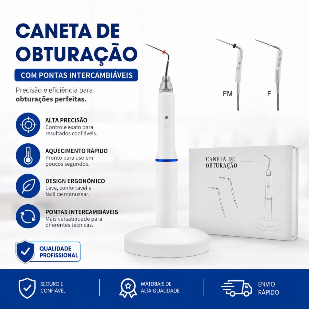 Caneta De Obturação Sem Fio Gutta Percha Com Ferramentas De Aquecimento De 2 Pontas