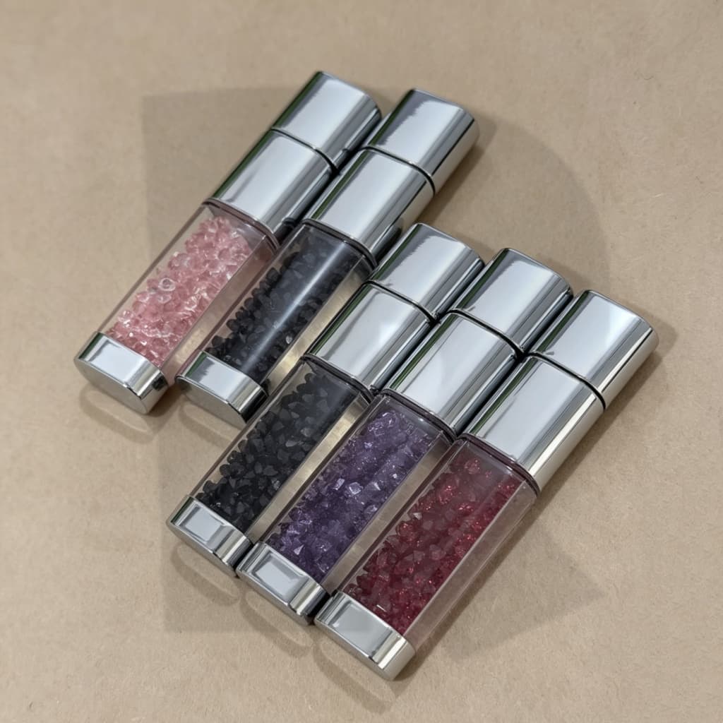 Criativo 7 Cores Metal Cristal Perfume Garrafa Forma U Disco 2TB Portátil Personalizado Pen Drive Vara