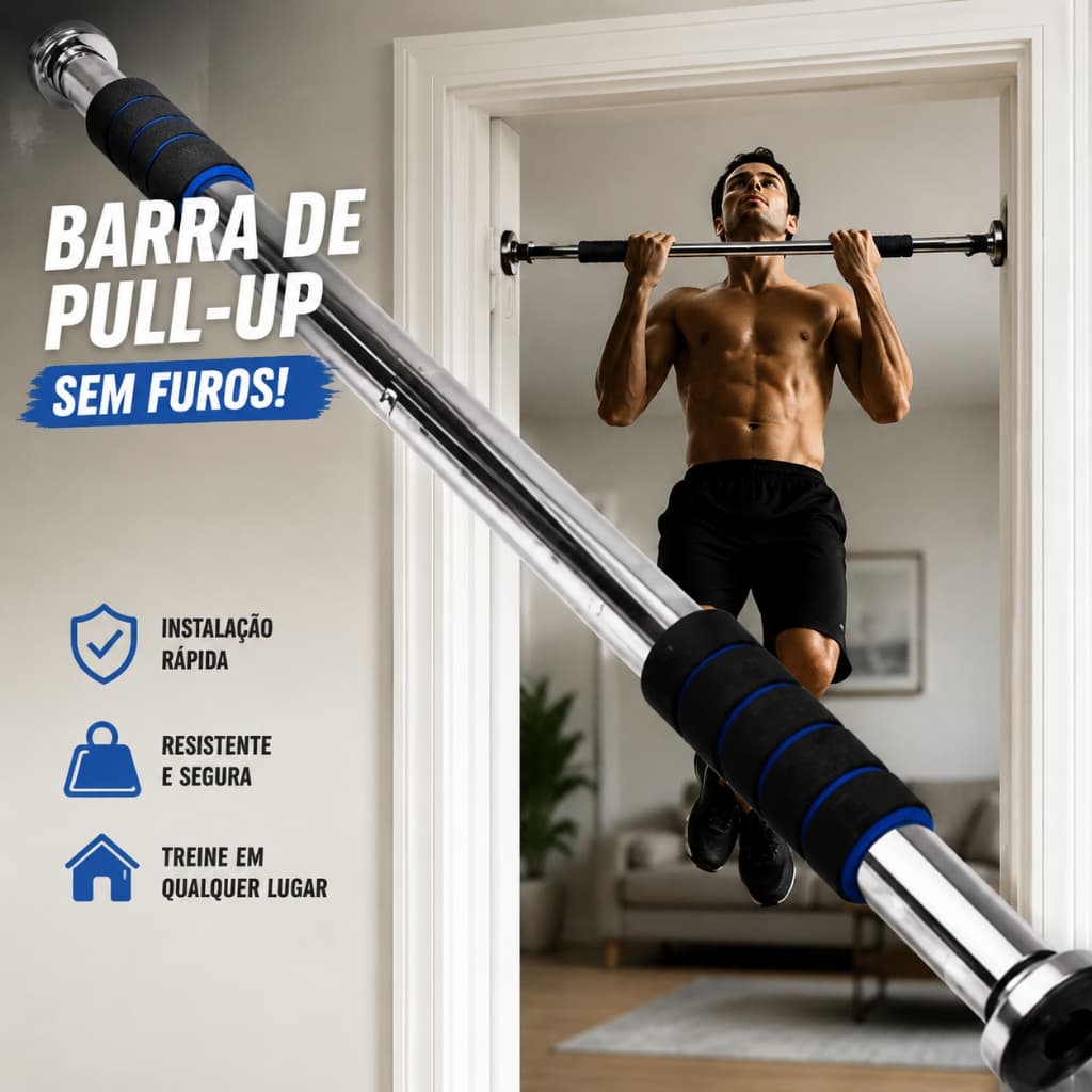 Barra Fixa De Porta Flexão Exercícios Musculação Ajustável