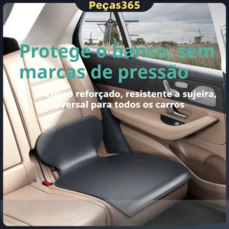 Protetor Banco Carro Cadeira Criança 2Face Couro Grão Antiaderente Impermeável Não Deforma Universal