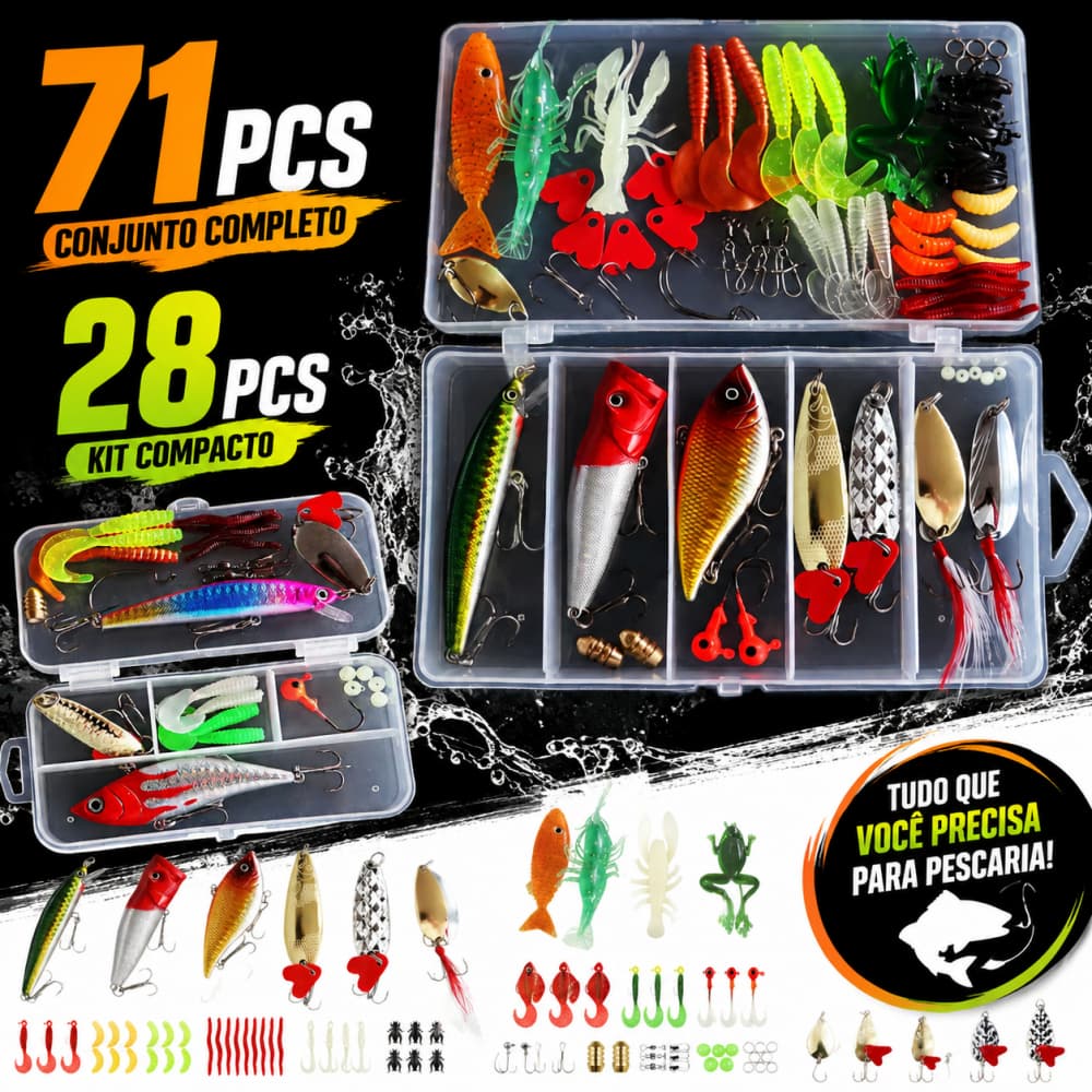 71 PCS Iscas Artificiais Meia Água Peixes Gostam com Anzol Duplo Iscas Realistas para Pesca de Truta e Peixes