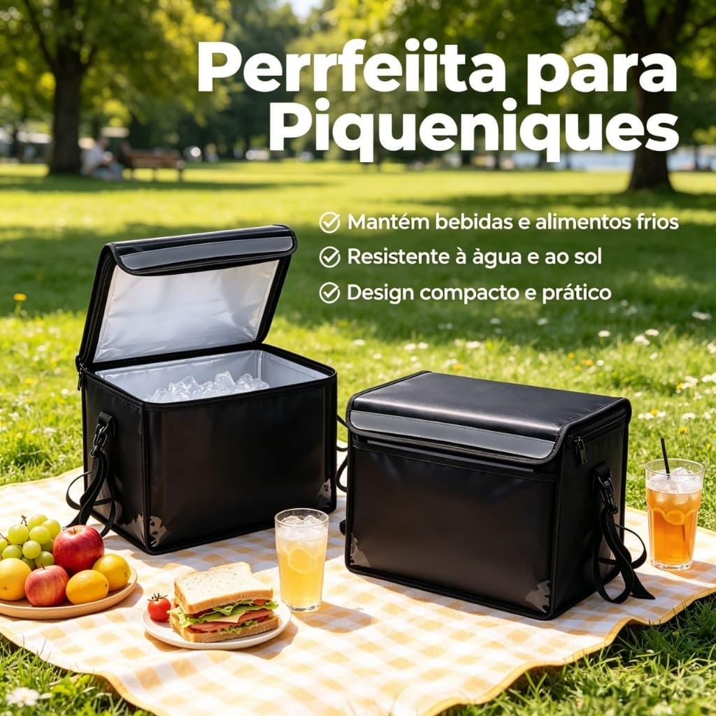 Bolsa Térmica Motoboy Impermeável com Compartimento Frontal Divisória Isolante 32/48/62 Litros