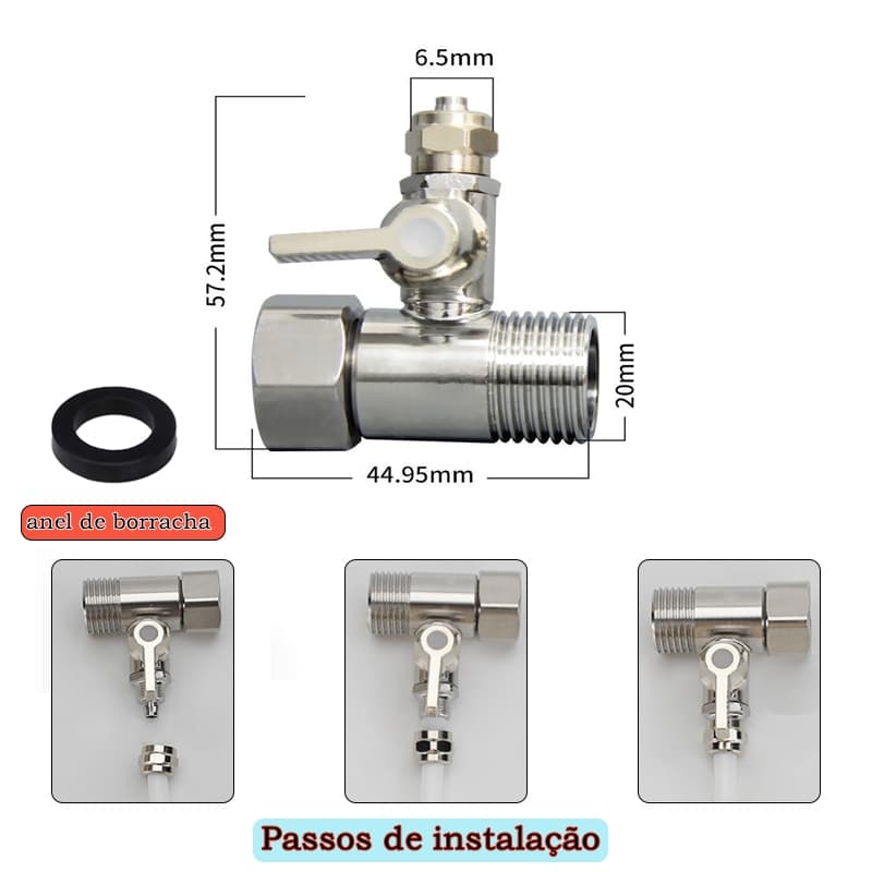 Adaptador Purificação Água 1/2-1/4 Compatível Torneira FAH