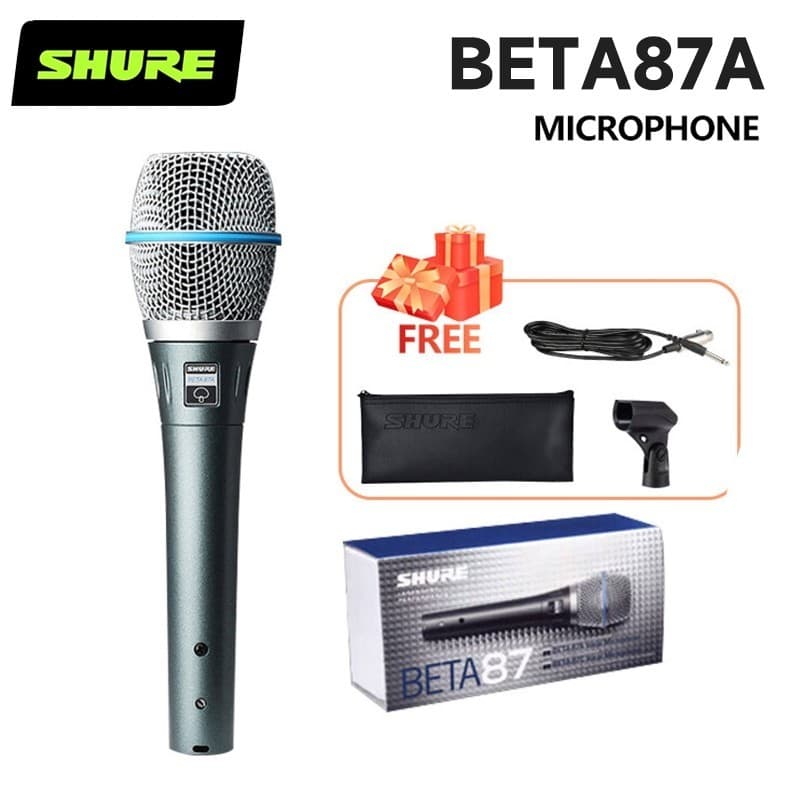 Microfone Vocal Shure BETA 87A De Nível De Estúdio Com Filtro De Explosão Integrado , Ideal Para Performance Ao Vivo