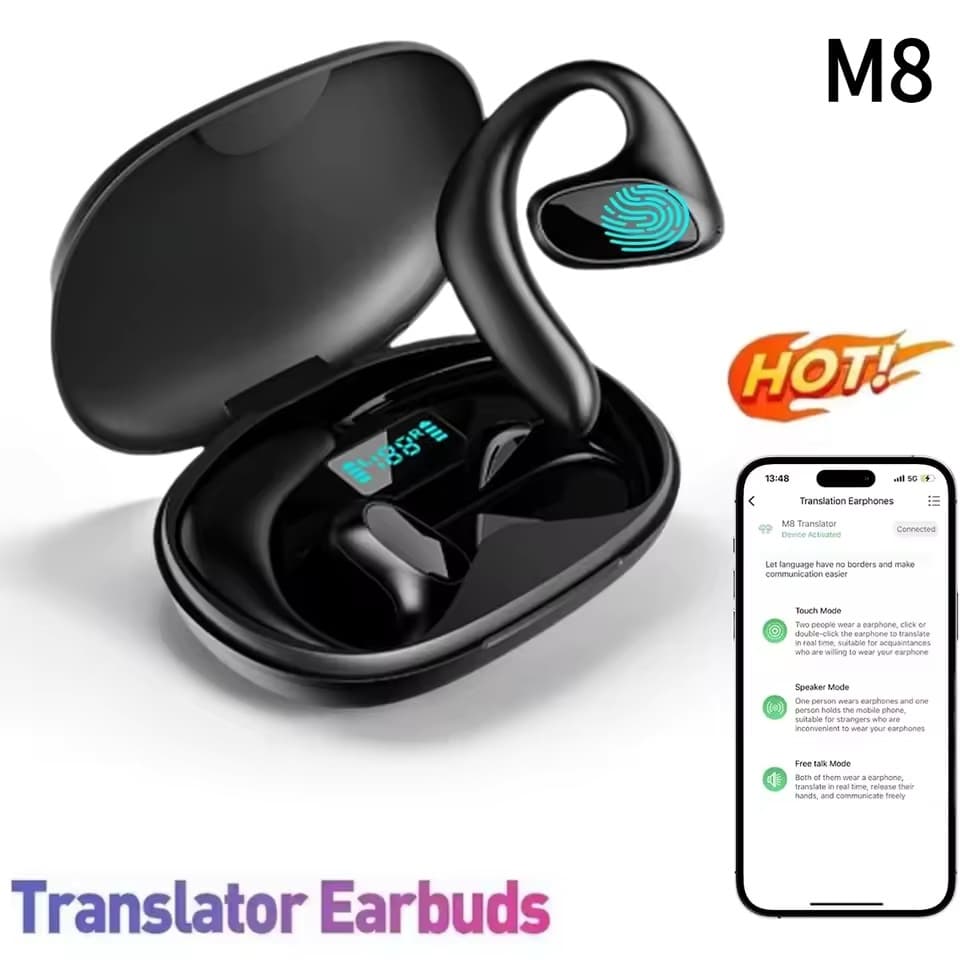 AI Tradutor Fones De Ouvido 144 Idiomas OWS Sem Fio Com Cancelamento Ruído Bluetooth 5.3 Fone Instantâneo Voz Inteligent