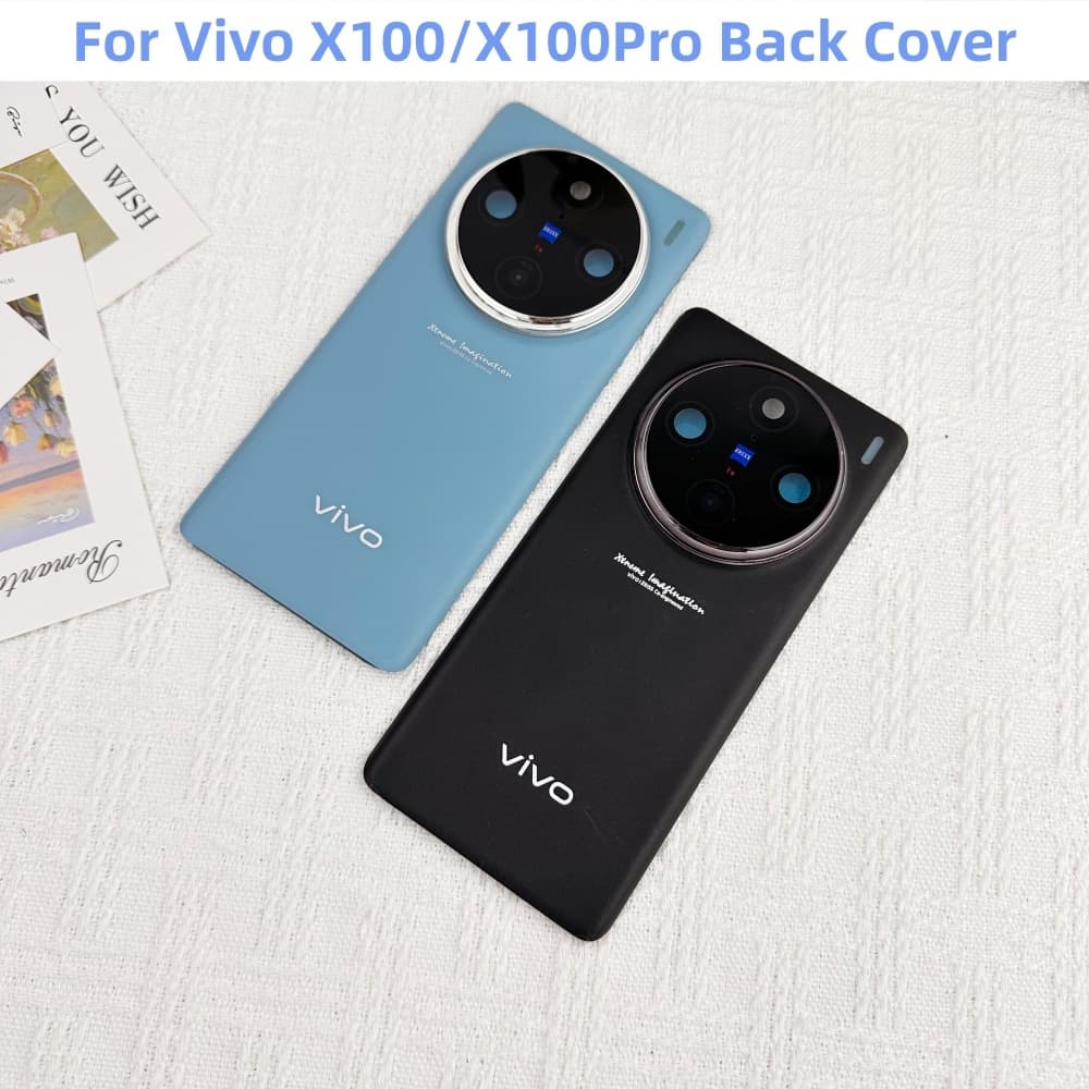 Original Para Vivo X100 X100Pro Voltar Bateria Porta Tampa De Vidro Habitação Substituição Com Lente Da Câmera