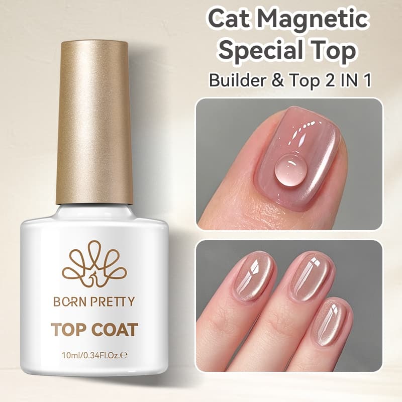 BORN PRETTY Cat Magnetic Special Top Coat Builder&Top  2-Em-1 Gel UV Unha Polonês Brilhante Olhos De Gato Magnético Esma