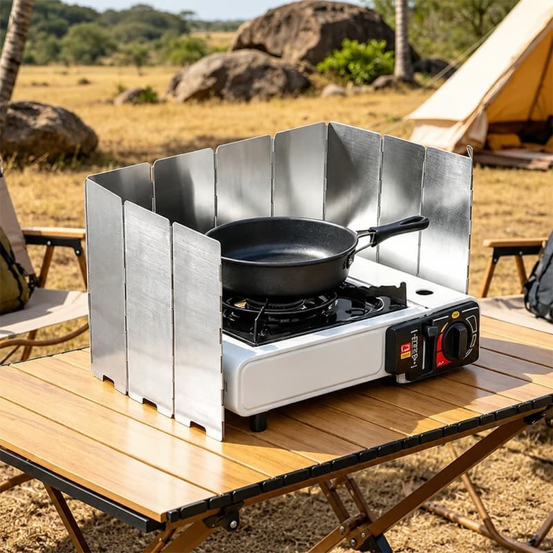 Protetor De Vento Para Fogareiro Wind Shield Camping Ao Ar Livre Liga De Alumínio Ultraleve Dobrável-Brassshop