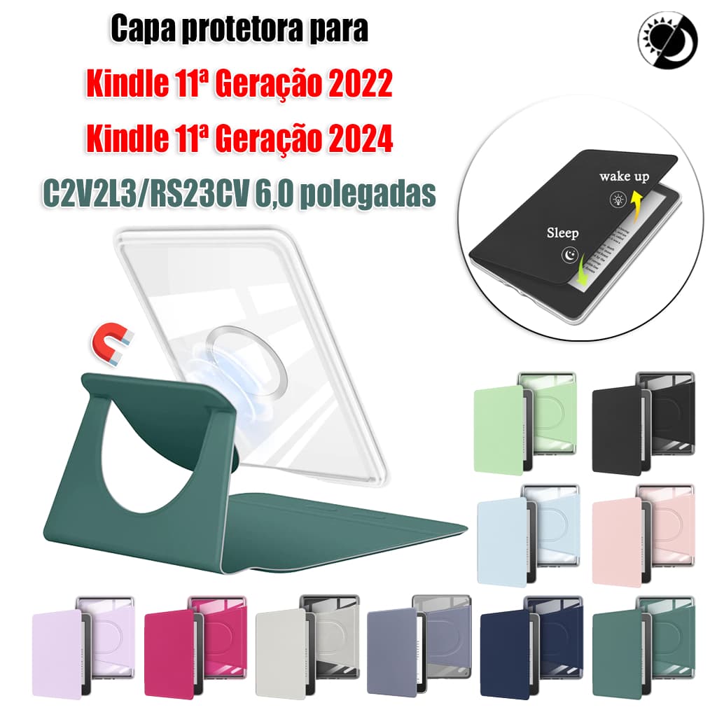 Magnetic Rotating Case for Kindle 11th/12th Generation 6" - C2V2L3/RS23CV (2022/2024）