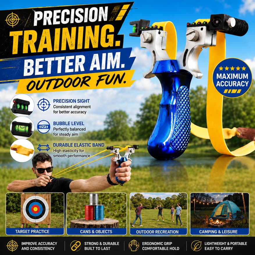 Estilingue Para Prática Ao Alvo Ar Livre – Lançador De Treinamento Elástico Com Punho Ergonômico Ferramenta De Esportiva