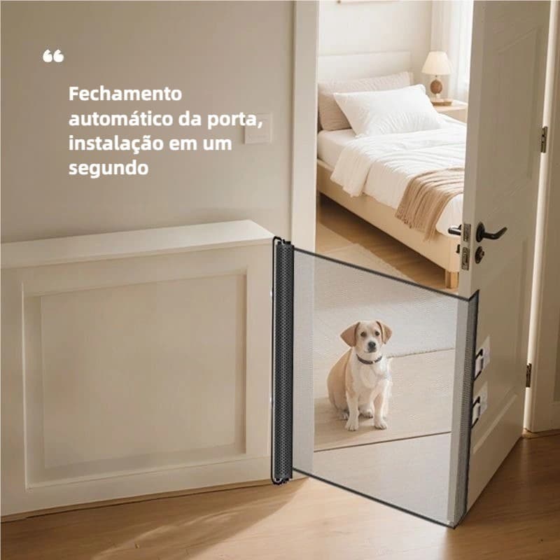 Rede retrátil de isolamento para animais de estimação sem perfuração