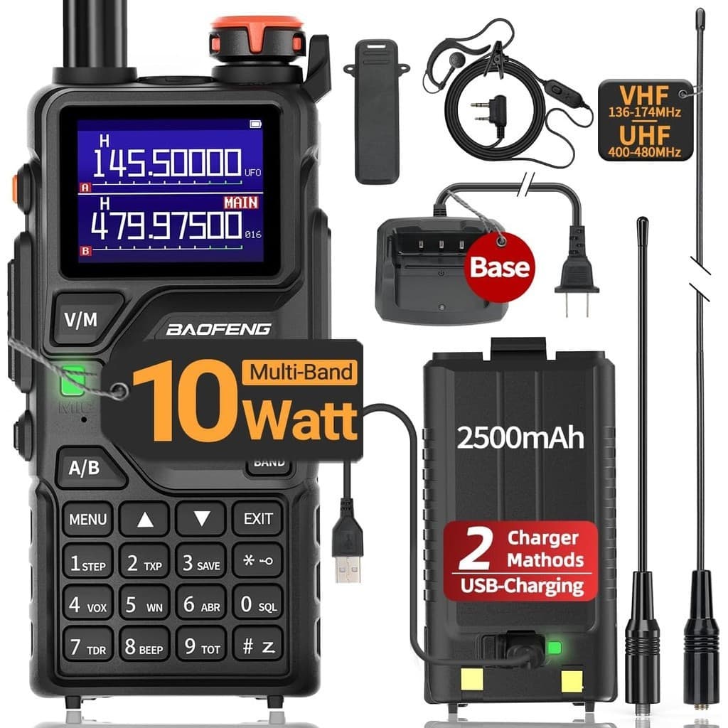 Baofeng K5 plus 10W NOAA Walkie Talkies 50KM De Longo Alcance DTMF FM Presunto Rádio Em Dois Sentidos K5plus , Antena De