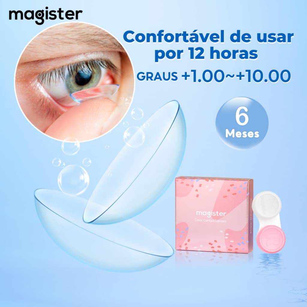 Magister (+ 1.0 ~ + 10.0) Lentes De Contato Com Grau Para Hiperopia14.0mm Colorless Comfortable 2Pcs/Pair