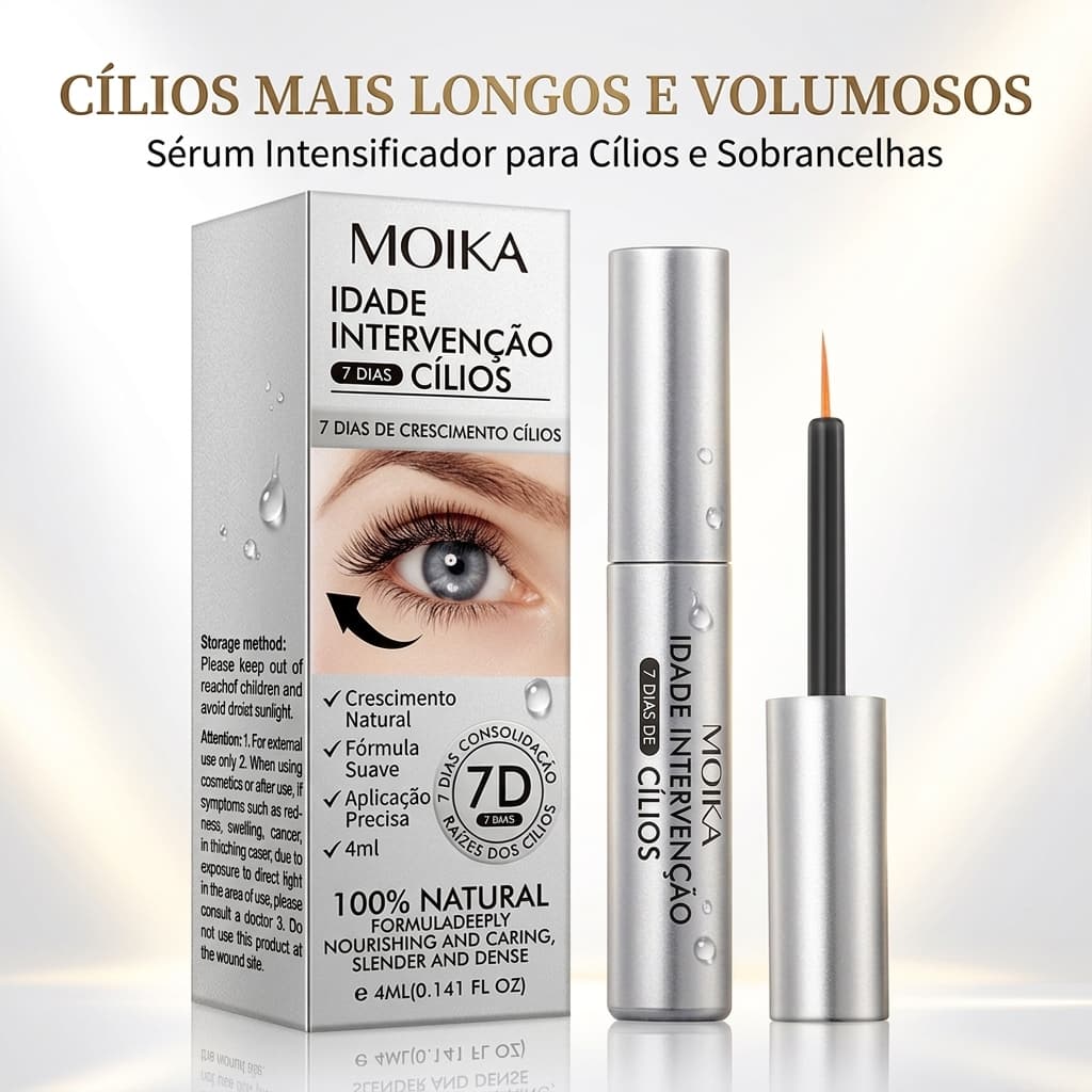 Soro De Crescimento De Sobrancelhas De Cílios 4ml , Intensificador Natural E Mais Grossos