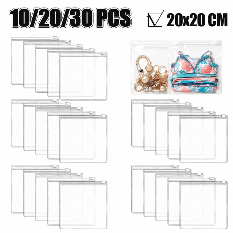 Saco plástico PVC 20x20cm viagem internacional - 10-30 peças
