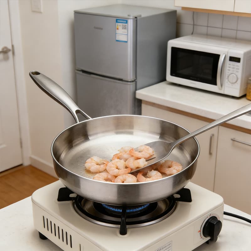 2026 Nova Frigideira De Aço Inoxidável 304 , Natural Antiaderente Sem Revestimento Bife Multiuso Panela De Cozinha Com C