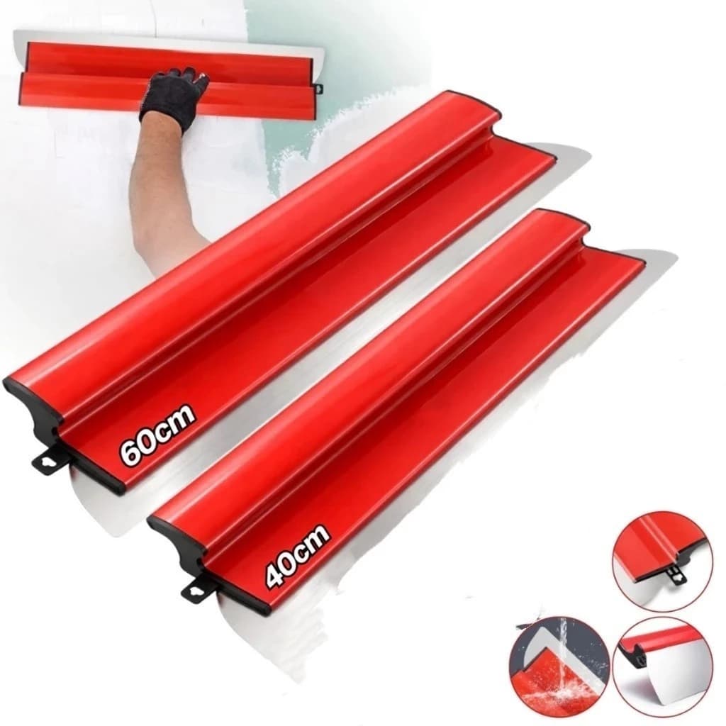 Desempenadeira 60/40cm Aço Inox Lâmina Flexível Lisa Para Massa Corrida Troca de Lâmina