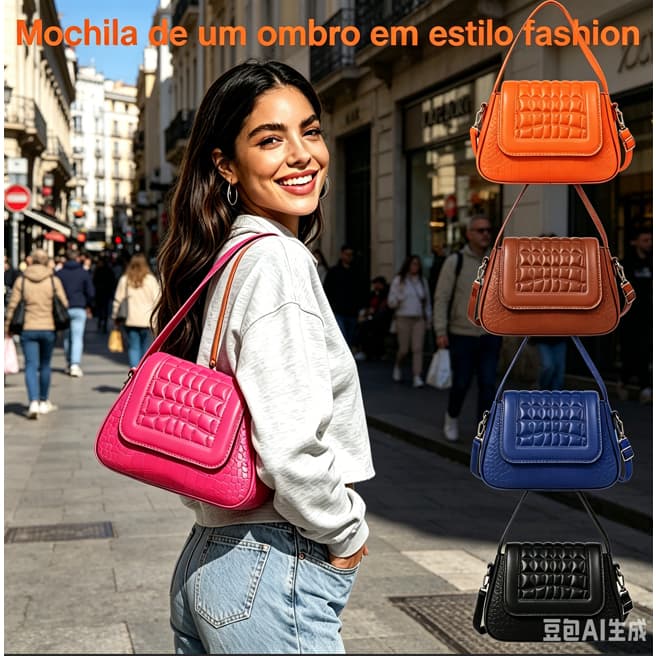Nova bolsa de lazer versátil de couro macio e grande capacidade bolsa de ombro bolsa mensageiro