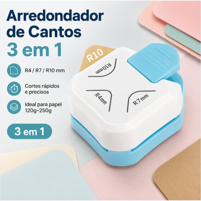 3 em 1 R4 R7 R10 Arredondador de canto Cortador circular de papel Cortador de canto