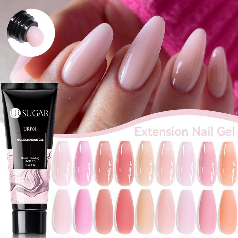 UR SUGAR Gel De Extensão De Unhas 15ml White Clear Glitter Semi Permanente Embebido Em Arte UV Rápida Da Ponta Francesa