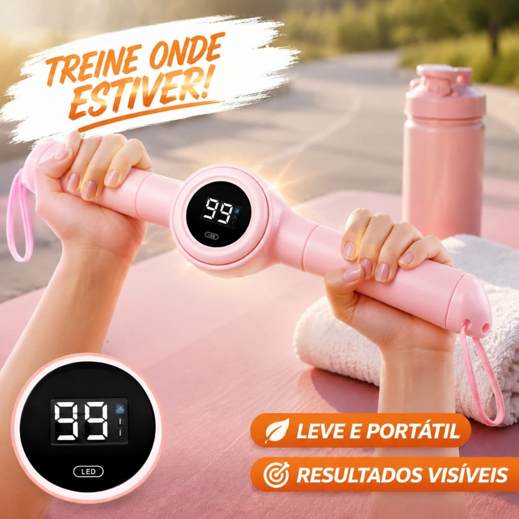 Exercitador de Braços com Contador Digital LED Equipamento de Fitness para Casa