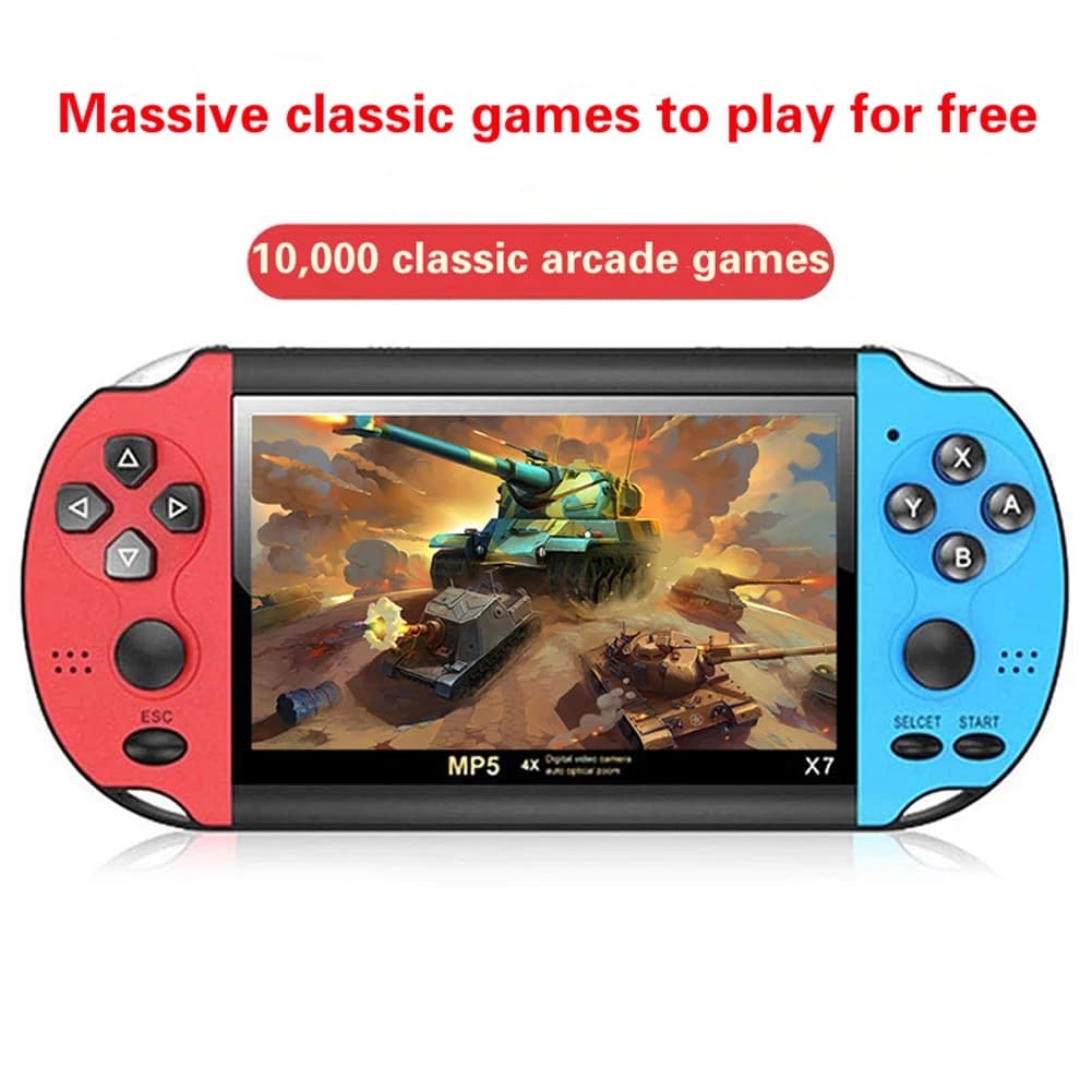 X7 Retro Console De Jogos Portátil 4.3 Polegada Tela HD Joysticks Duplos PSP MP5 Dispositivo De Vídeo Com 8G Embutido 10