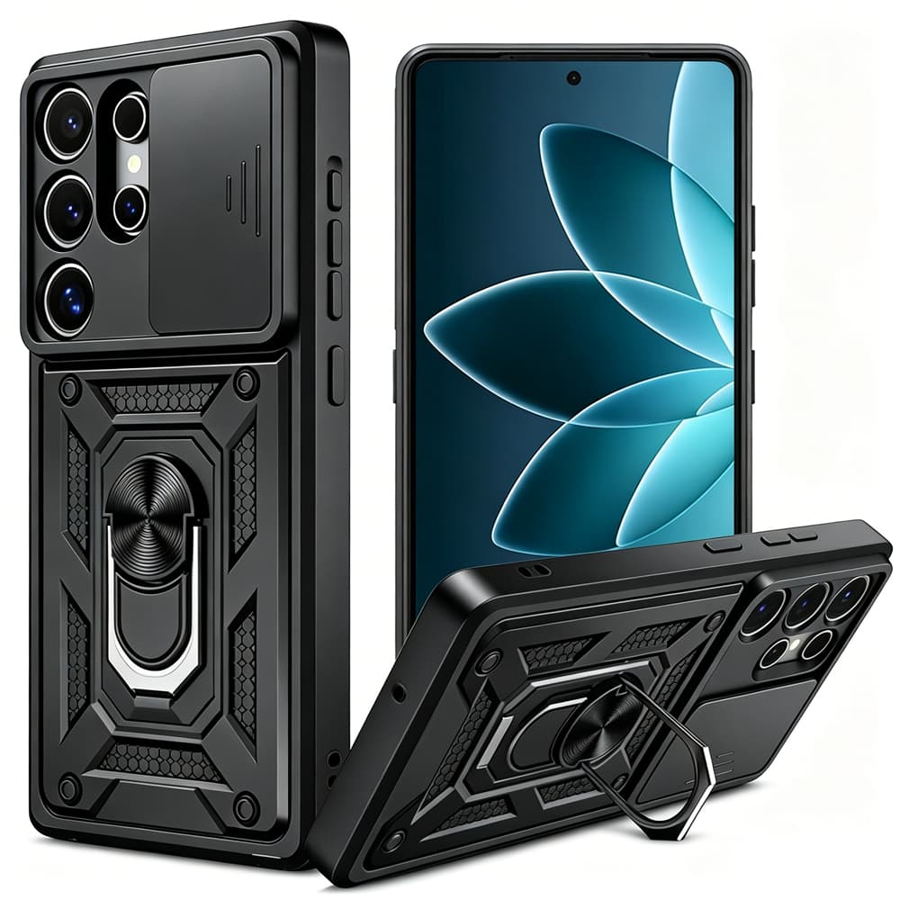 Caso de telefone rígido resistente à prova de choque com suporte Para S26 Ultra S25 Ultra S26 Fe S24 Ultra A17 A57