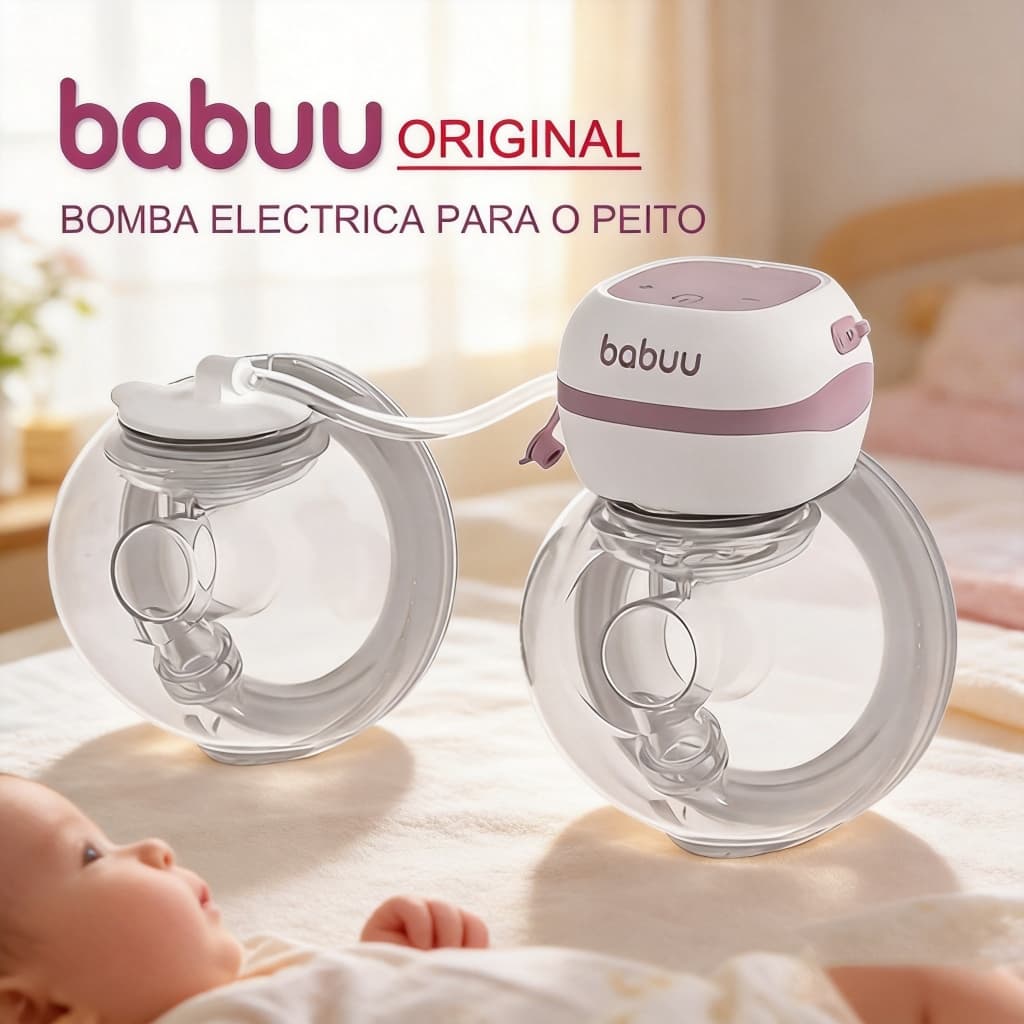 BABUUBomba tira leite indolor automática mãos livres carregamento USBambos os lados podem ser usados