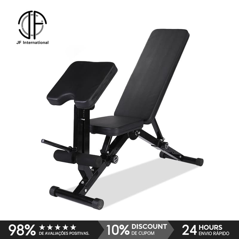 Banco Ajustável JF Com Extensor De Perna E Suporte Scott Para , Treino Em Casa Academia