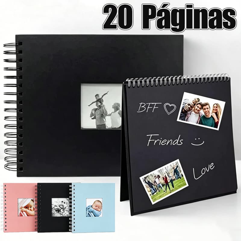 Álbum De Fotos Scrapbook / Livro De Assinaturas 17X17 Cm 20 Folhas