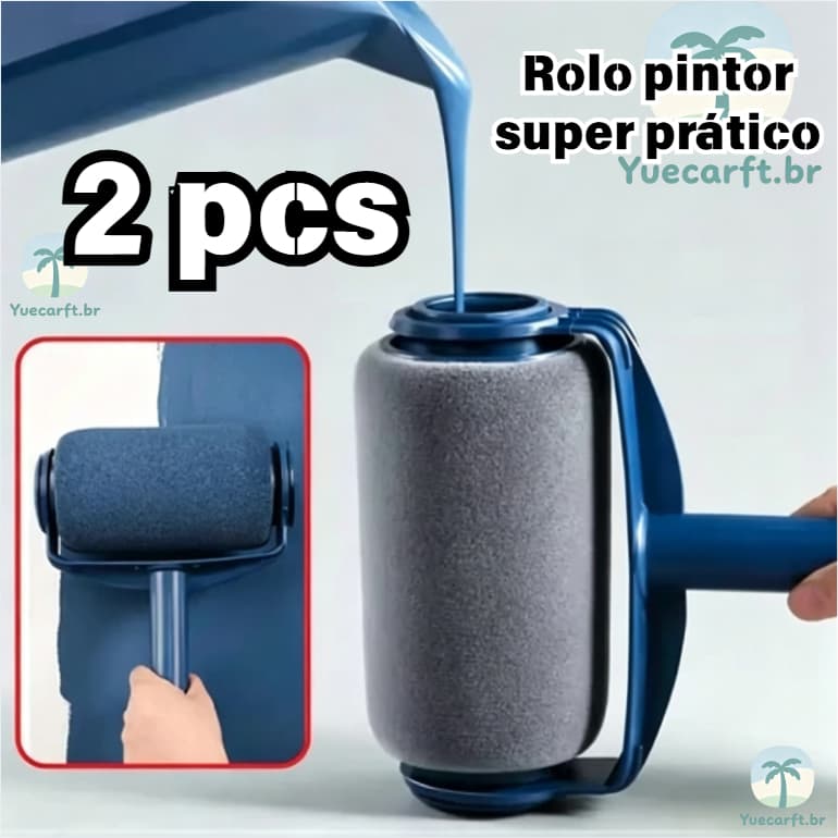 Kit de Pincel Rolo de Pintura Easy Glide de 6 Polegadas para Pintura de Paredes + 72 cm cabo