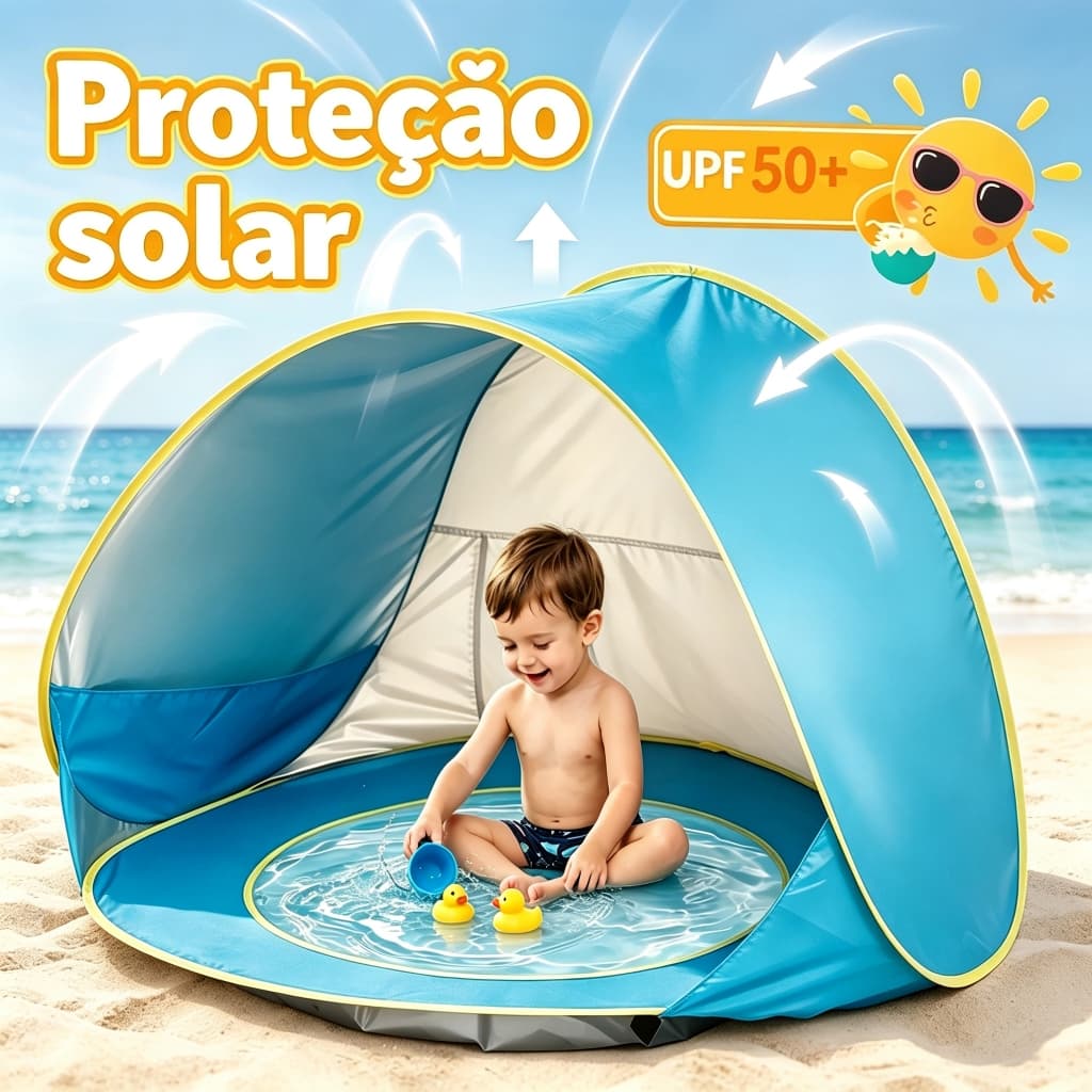 Tenda De Praia Infantil Portátil Com Abrigo Solar UV Pop-up Para Piscina Bebês