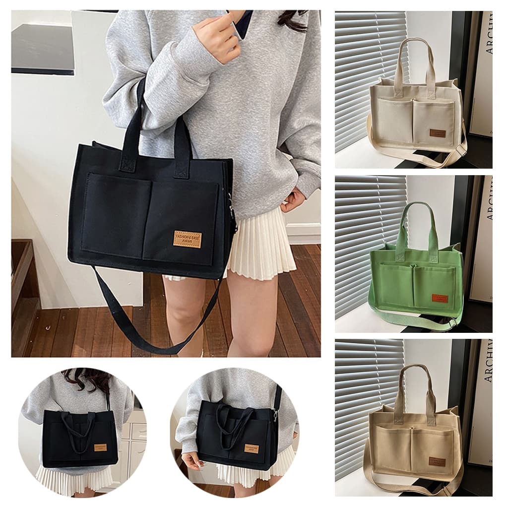 Bolsa mensageiro de ombro Casual simples de grande capacidade de cor sólida