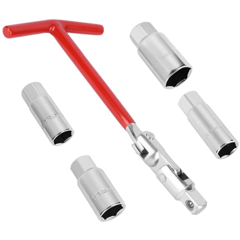 Chave de vela articulada Lugatools para automóveis com 4 soquetes (14/16/18/21mm).