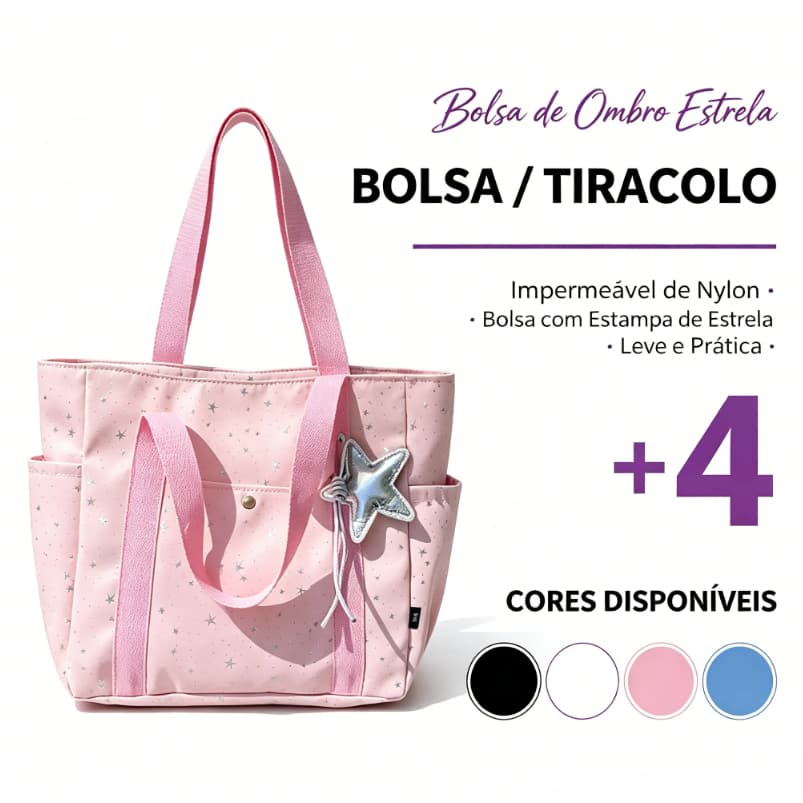 Bolsa De Ombro Impermeável , crossbody De nylon , Estampa Estrela