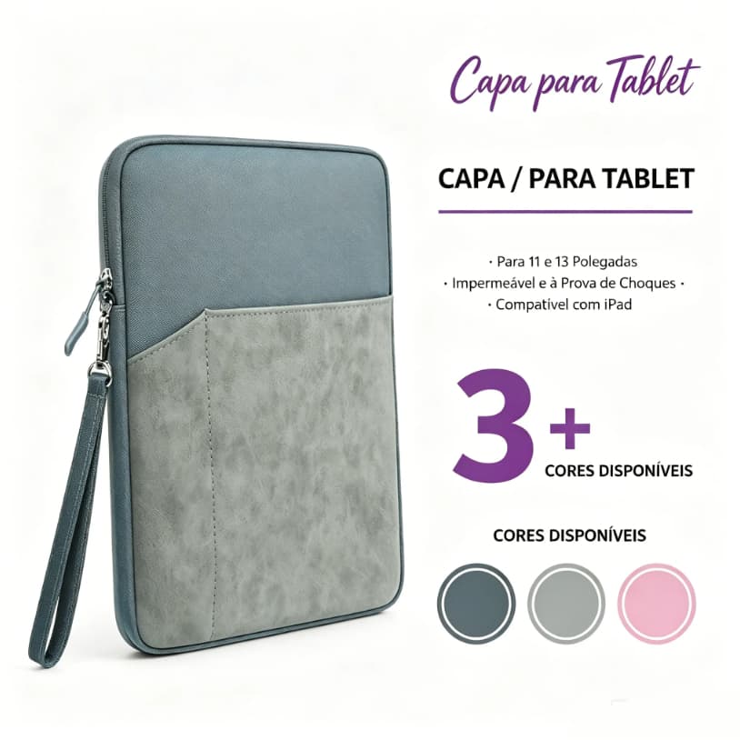 Capa protetora para Tablet PC de 11 e 13 polegadas, à prova d'água à prova de choque, compatível com iPad.