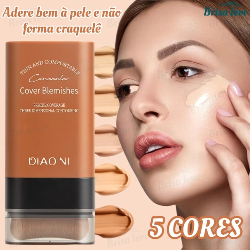 Base Em Bastão De Ponta Dupla Com Cabeça De Pincel . É Um Creme De Hidratante , Leve E Translúcido-BL